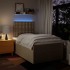 Cama box spring con colchón tela color crema 120x200