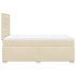 Cama box spring con colchón tela color crema 120x200