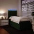 Cama box spring con colchón terciopelo verde oscuro 90x190