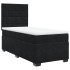 Cama box spring con colchón terciopelo negro 90x200