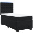 Cama box spring con colchón terciopelo negro 80x200