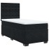 Cama box spring con colchón terciopelo negro 80x200