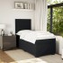 Cama box spring con colchón terciopelo negro 90x200