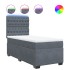 Cama box spring con colchón terciopelo gris oscuro 80x200