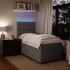 Cama box spring con colchón terciopelo gris oscuro 80x200