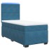 Cama box spring con colchón terciopelo azul oscuro 80x200