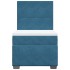 Cama box spring con colchón terciopelo azul oscuro 80x200
