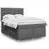 Cama box spring con colchón tela gris oscuro 140x190