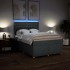 Cama box spring con colchón tela gris oscuro 140x190