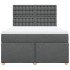 Cama box spring con colchón tela gris oscuro 140x190