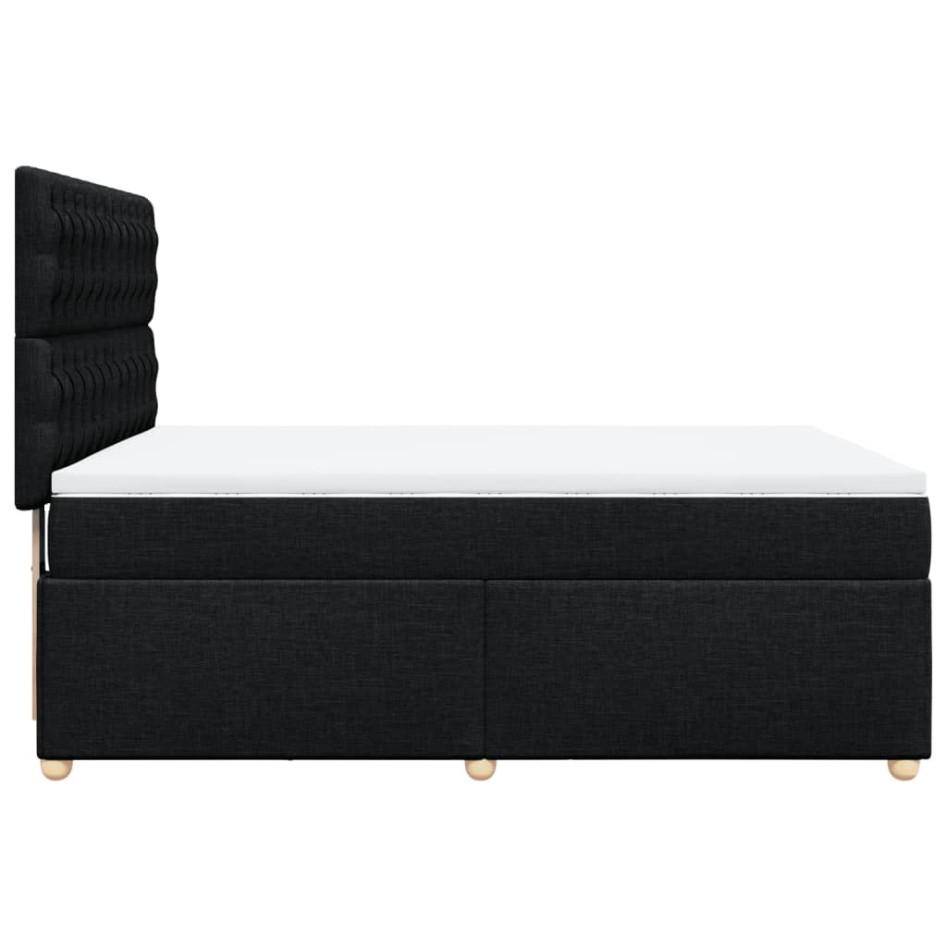 Cama box spring con colchón tela negro 140x190