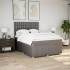 Cama box spring con colchón tela gris taupe 140x200