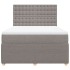 Cama box spring con colchón tela gris taupe 140x200