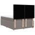 Cama box spring con colchón tela gris taupe 140x200