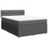 Cama box spring con colchón tela gris oscuro 160x200