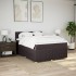 Cama box spring con colchón tela marrón oscuro 160x200