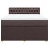 Cama box spring con colchón tela marrón oscuro 160x200