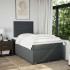 Cama box spring con colchón tela gris oscuro 120x200