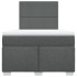 Cama box spring con colchón tela gris oscuro 120x200