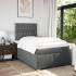 Cama box spring con colchón tela gris oscuro 120x200