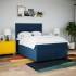 Cama box spring con colchón tela azul 140x190