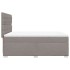 Cama box spring con colchón tela gris taupe 140x190