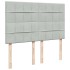 Cama box spring con colchón terciopelo gris claro 140x200