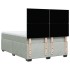 Cama box spring con colchón terciopelo gris claro 140x200