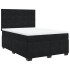 Cama box spring con colchón terciopelo negro 140x200