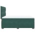 Cama box spring con colchón terciopelo verde oscuro 140x200