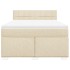 Cama box spring con colchón tela color crema 140x190