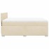 Cama box spring con colchón tela color crema 140x190