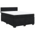 Cama box spring con colchón terciopelo negro 140x200
