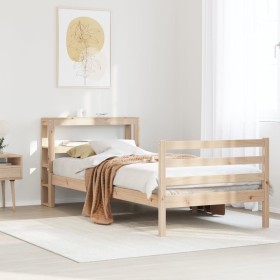 Estructura de cama sin colchón madera maciza de pino 90x200