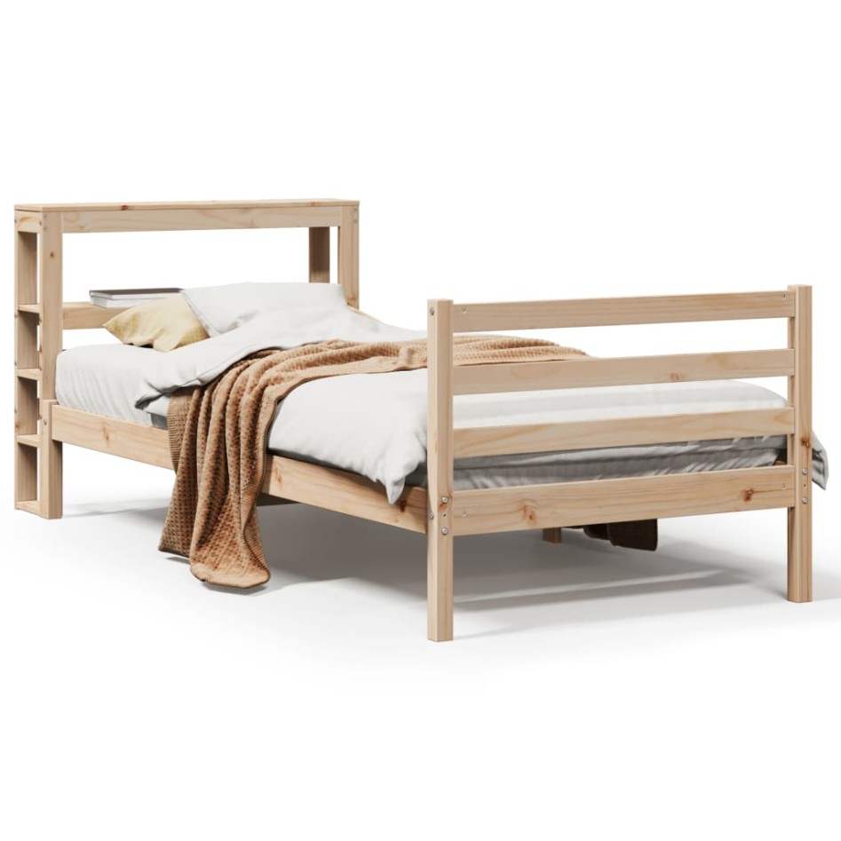 Estructura de cama sin colchón madera maciza de pino 90x200
