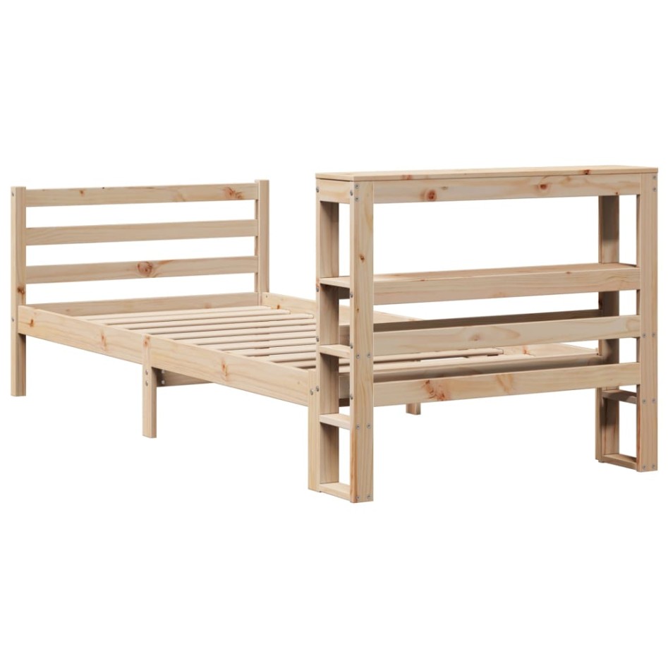 Estructura de cama sin colchón madera maciza de pino 90x200