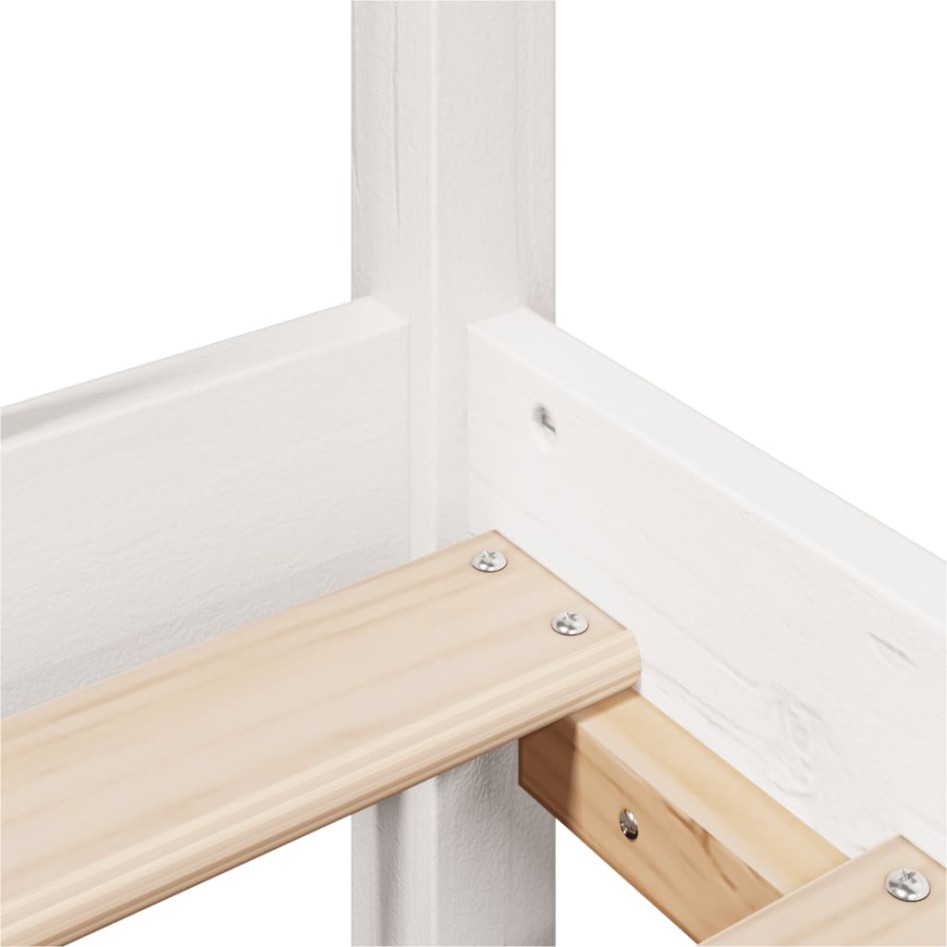 Estructura de cama sin colchón madera de pino blanca 150x200