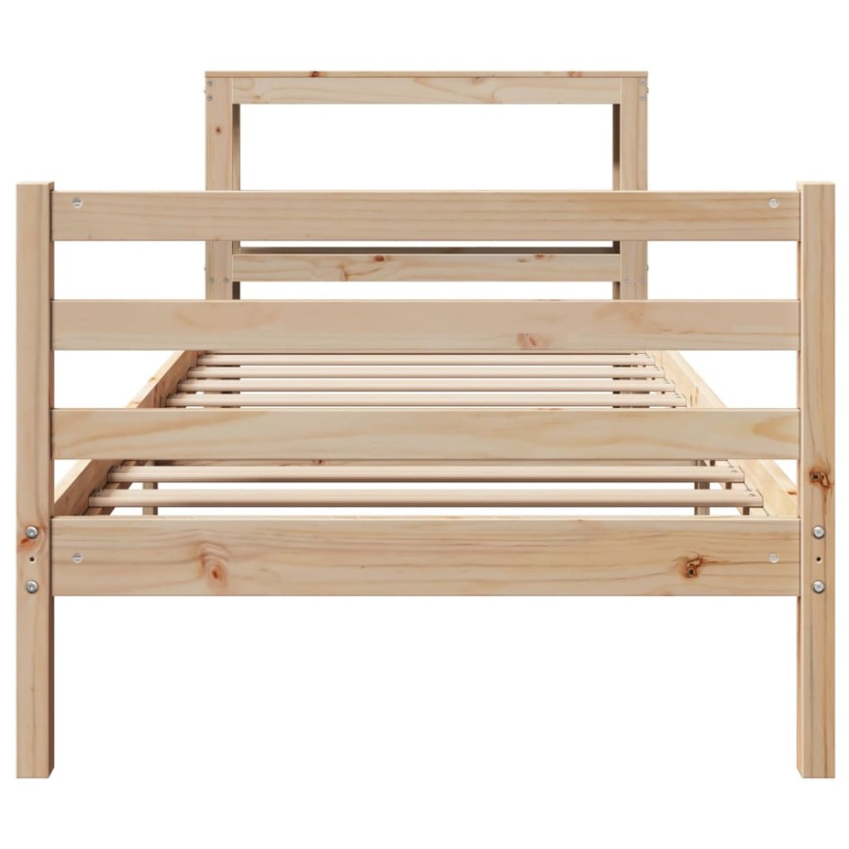 Estructura de cama sin colchón madera maciza de pino 100x200