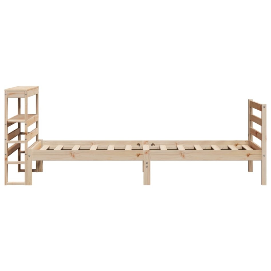 Estructura de cama sin colchón madera maciza de pino 100x200