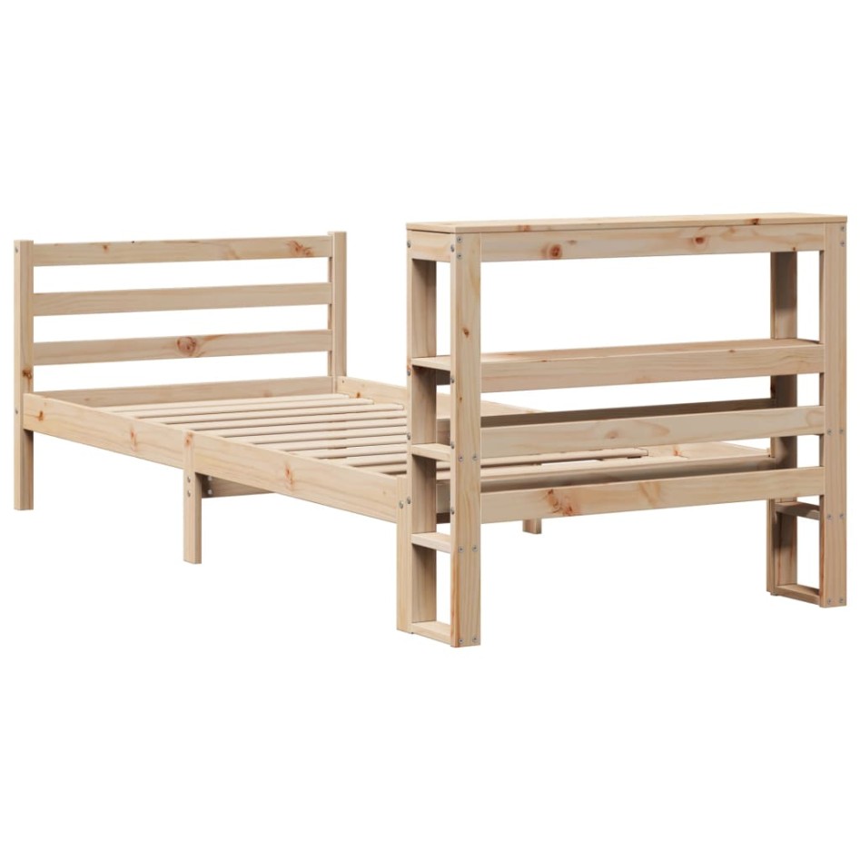 Estructura de cama sin colchón madera maciza de pino 100x200