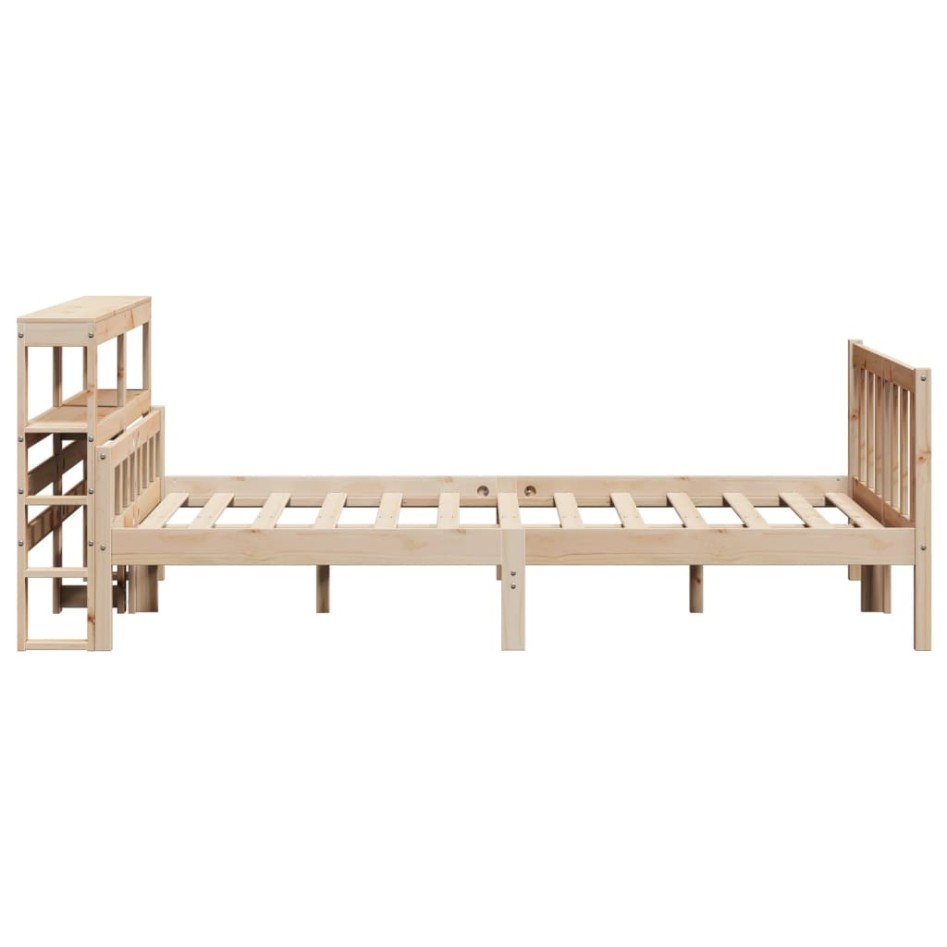 Estructura de cama sin colchón madera de pino blanco 150x200