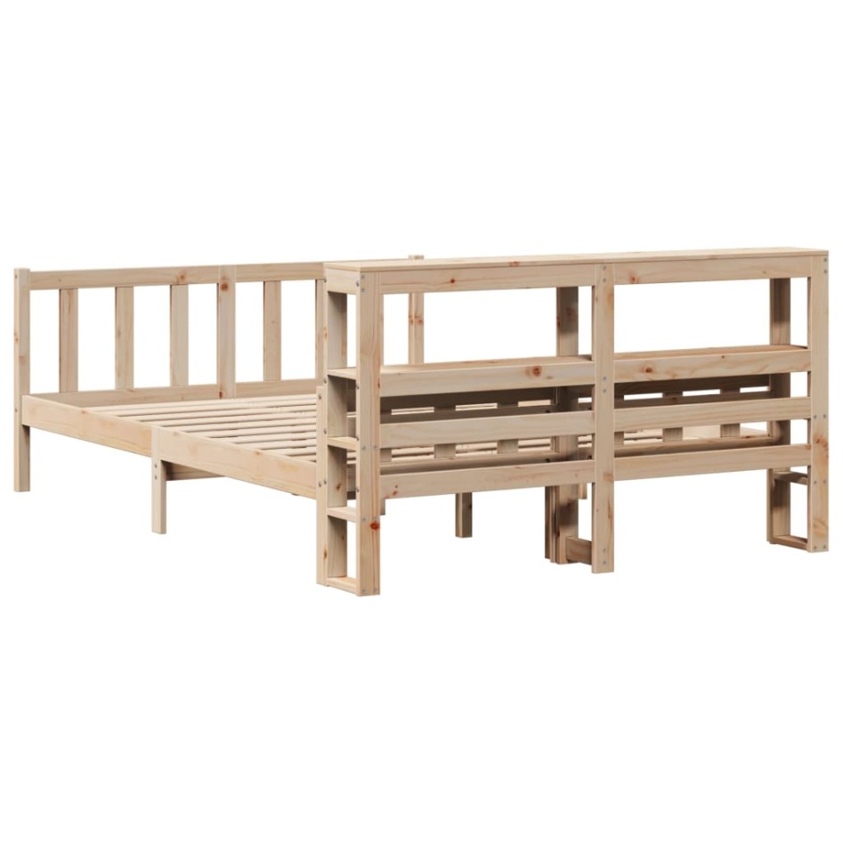 Estructura de cama sin colchón madera de pino blanco 150x200