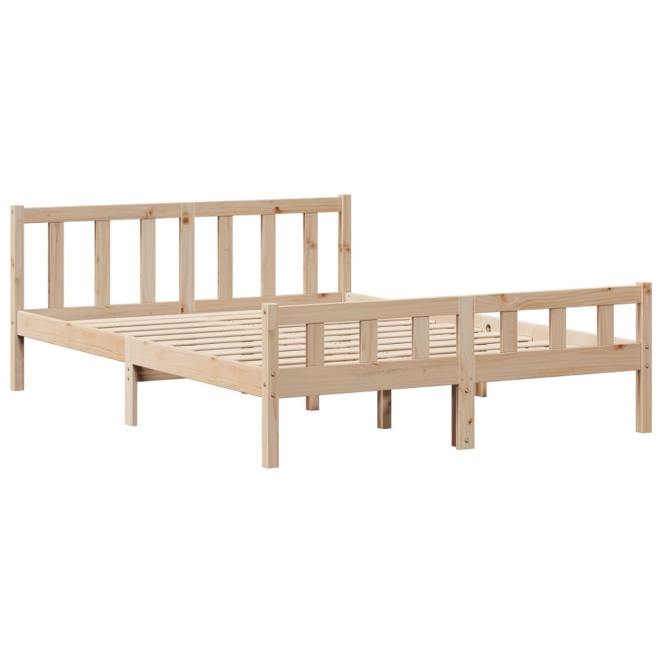 Estructura de cama sin colchón madera de pino blanco 150x200