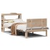 Estructura de cama con cabecero madera maciza de pino 90x200