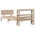 Estructura de cama con cabecero madera maciza de pino 90x200