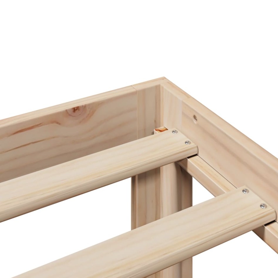 Estructura de cama con cabecero madera maciza pino 100x200