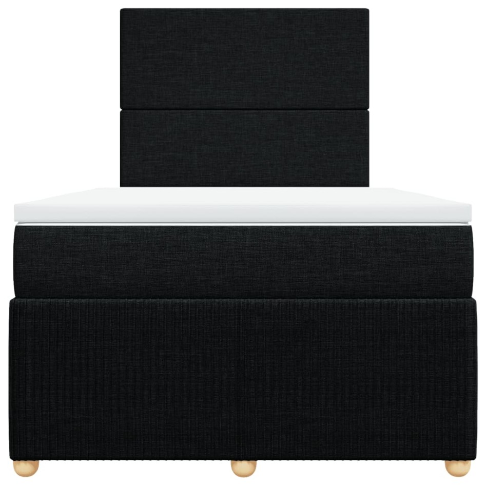 Cama box spring con colchón tela negro 120x200