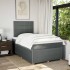 Cama box spring con colchón tela gris oscuro 120x200