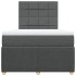 Cama box spring con colchón tela gris oscuro 120x200