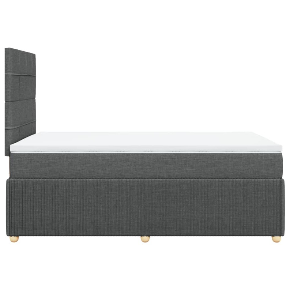 Cama box spring con colchón tela gris oscuro 120x200